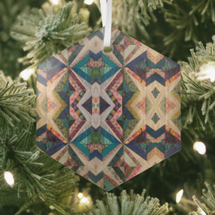 Portuguese folk art glass tree decoration