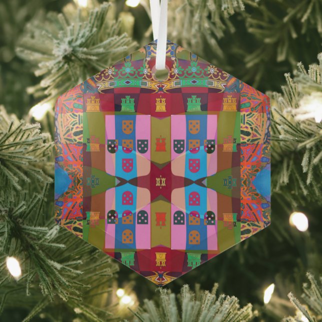 Portuguese folk art glass tree decoration (Insitu)