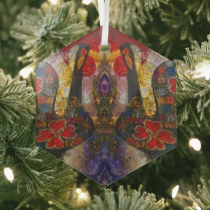 Portuguese folk art glass tree decoration