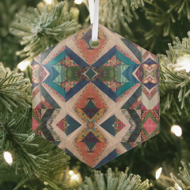 Portuguese folk art glass tree decoration (Insitu)