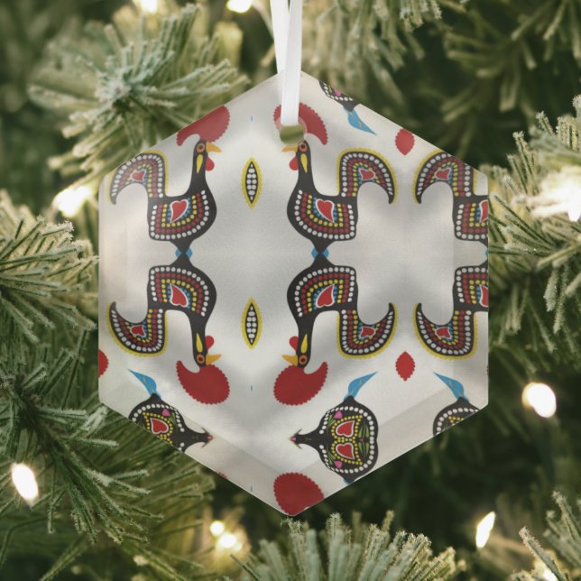 Portuguese folk art glass tree decoration (Insitu)