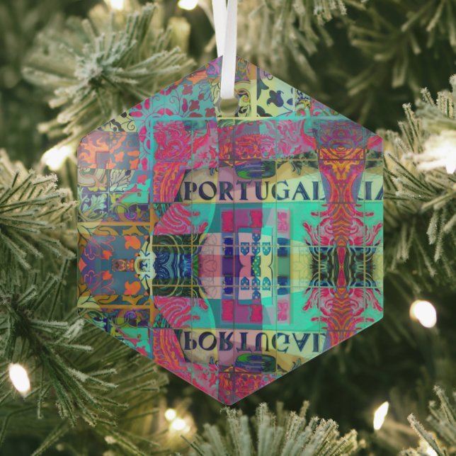 Portuguese folk art glass tree decoration (Insitu)