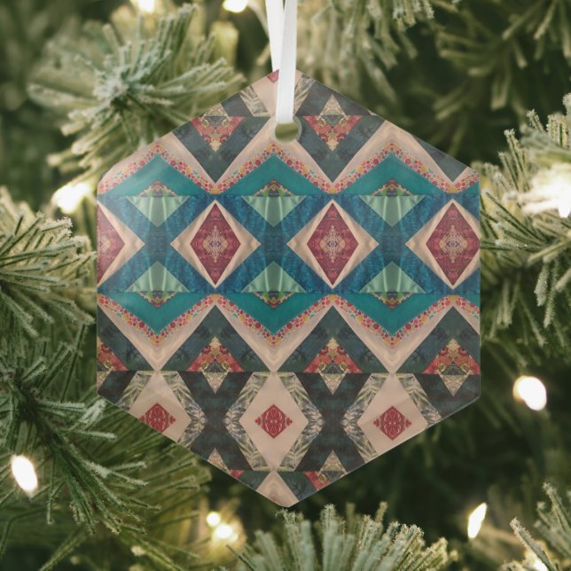 Portuguese folk art glass tree decoration (Insitu)