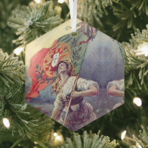 Portuguese folk art glass tree decoration