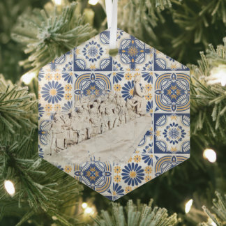 Portuguese folk art glass tree decoration