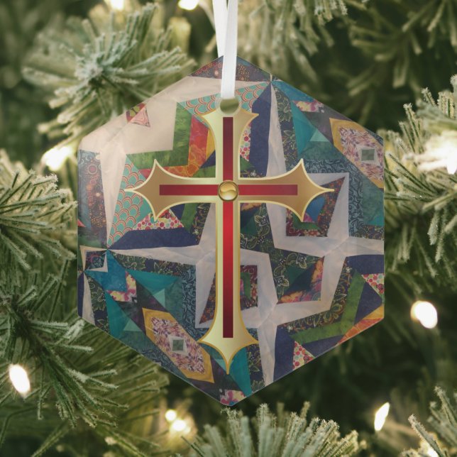 Portuguese folk art glass tree decoration (Insitu)