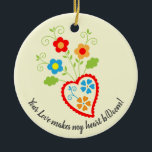 Portuguese folk blooming heart  ceramic tree decoration<br><div class="desc">This Portuguese folk romantic heart with flowers is inspired by the old Portuguese girly tradition of sewing and embroidering handkerchiefs for their boyfriends or potential boyfriends with hearts and flowers. It's perfect for Valentine’s Day but also for all occasions, you want to celebrate love, romantic love but also maternal love,...</div>