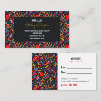 Portuguese Folk Blue & Red Appointment Reminder Business Card