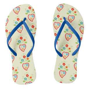 Portuguese folk heart pattern jandals