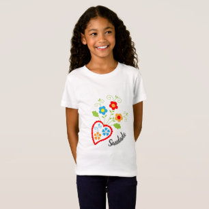 Portuguese folk heart with saudade word  T-Shirt