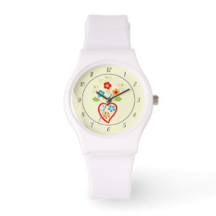 Portuguese folk heart with saudade word watch
