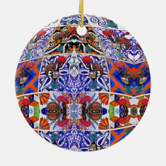 Portuguese folk music ceramic tree decoration (Back)