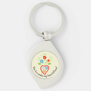 Portuguese folk romantic heart in bloom key ring