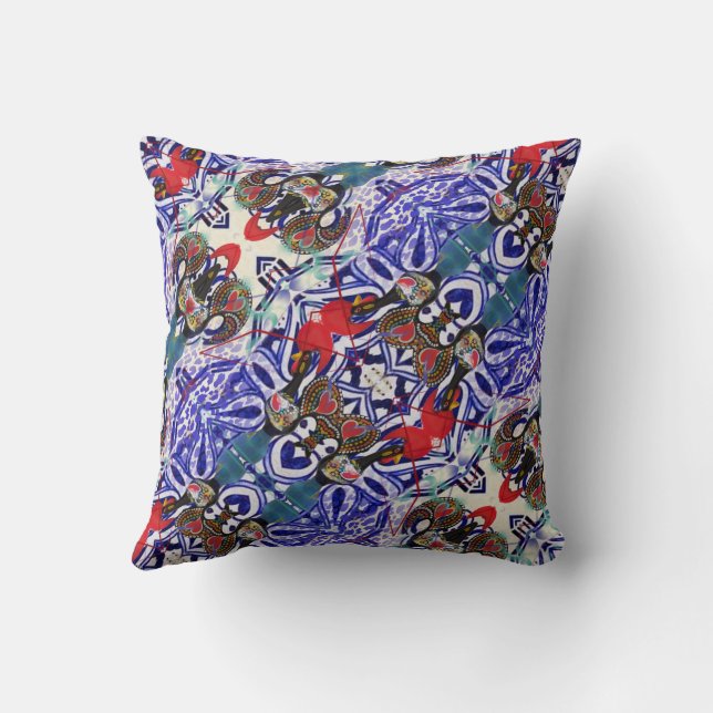 Portuguese Galo de  Barcelos, designs throw pillow (Back)