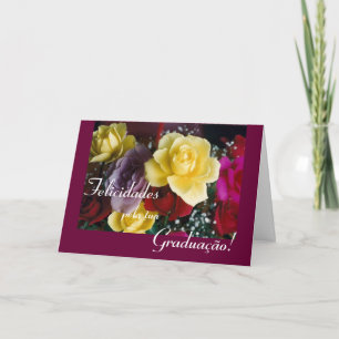 Portuguese:Graduação/ Graduation flowers Card