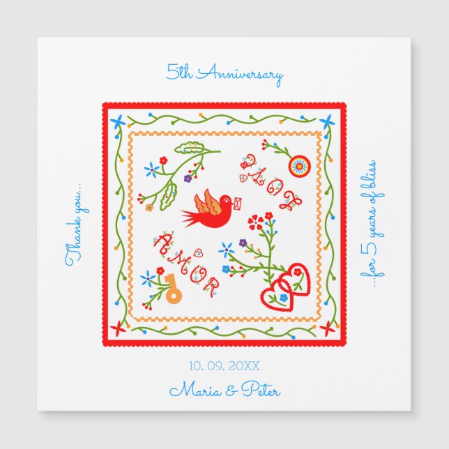 Portuguese  handkerchiefs wedding anniversary  (Front)