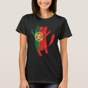 Portuguese Happy Cat Portugal Flag T-Shirt