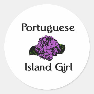 Portuguese Island Girl ~ Purple Hydrangea Classic Round Sticker