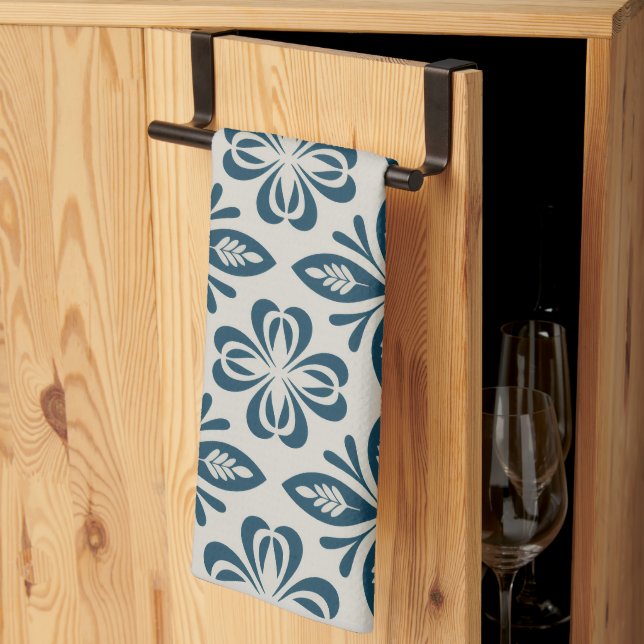 Portuguese Kitchen Towels, Mediterranean Blue  Tea Towel (Thirds Fold)