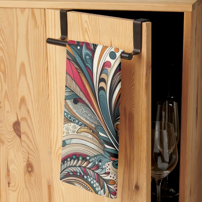 Portuguese Kitchen Towels watercolor floral trendy (Thirds Fold)