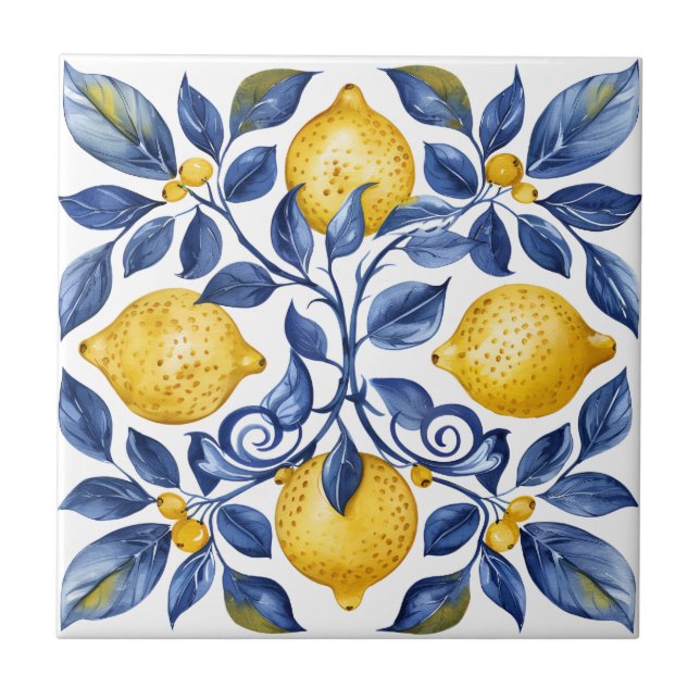 Portuguese Lemon Mediterranean  Tile (Front)