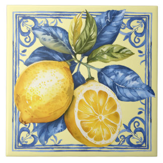 Portuguese Lemons and Blue Tile