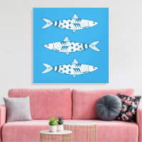 Portuguese Lisbon Sardines Pattern Azulejos Blue