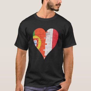 Portuguese Maltese Flag Heart T-Shirt