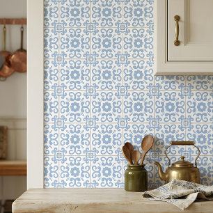Portuguese Mediterranean Light Blue White 2 Tile