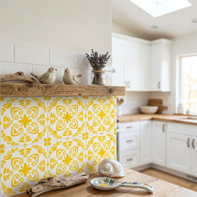 Portuguese Mediterranean Sunny Warm Yellow White Tile (Creator Uploaded)