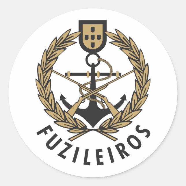 Portuguese Navy Marines "Fuzileiros" Classic Round Sticker (Front)
