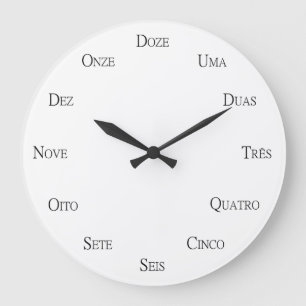 Portuguese Numbers Learning Customisable Language Large Clock