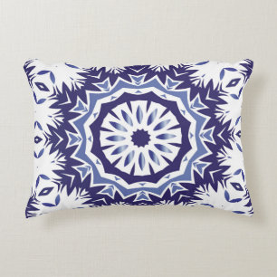 Portuguese ornamental azulejo ceramic. Minimal des Decorative Cushion
