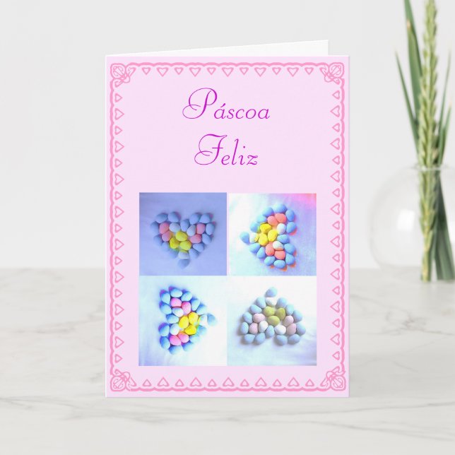 Portuguese: Ovos de Páscoa / Easter eggs Holiday Card (Front)