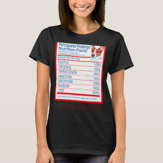 Portuguese Podengo Dog Breed Owner Nutrition Fact T-Shirt