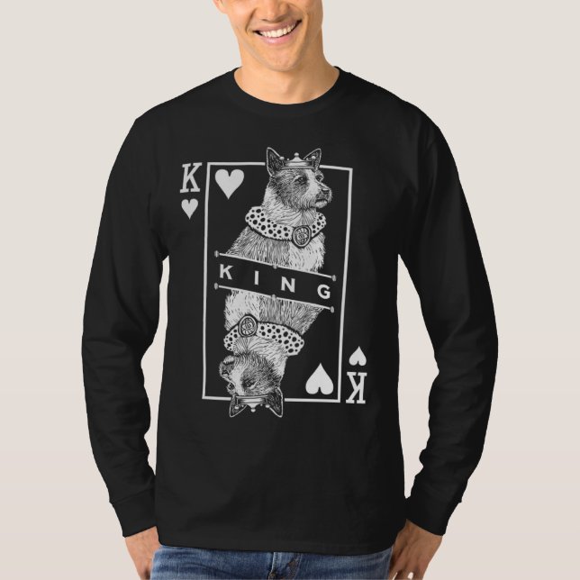 Portuguese Podengo Pequeno King Of Hearts  Dog T-Shirt (Front)