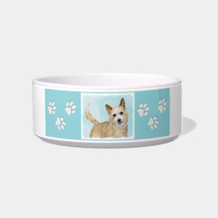 Portuguese Podengo Pequeno Painting - Original Art Bowl