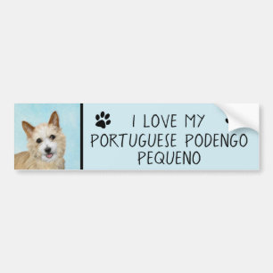 Portuguese Podengo Pequeno Painting - Original Art Bumper Sticker