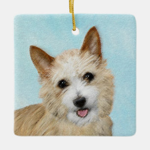 Portuguese Podengo Pequeno Painting - Original Art Ceramic Ornament