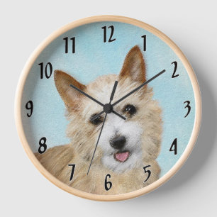 Portuguese Podengo Pequeno Painting - Original Art Clock