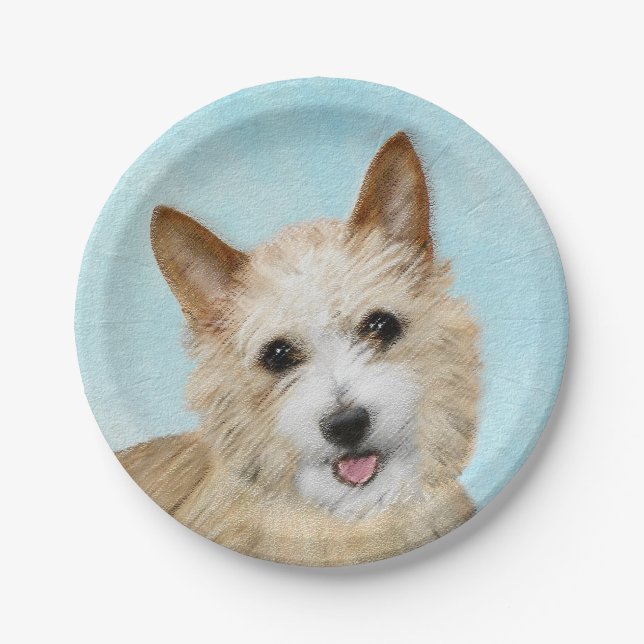 Portuguese Podengo Pequeno Painting - Original Art Paper Plate (Front)