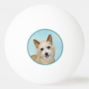 Portuguese Podengo Pequeno Painting - Original Art Ping Pong Ball