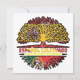 Portuguese Portugal Spain Spanish Tree Roots Flag Card