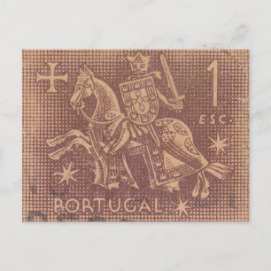 Portuguese postage stamp postcard