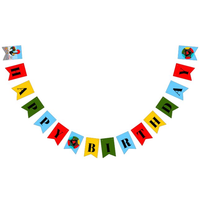 Portuguese Rooster and gifts kids birthday party  Bunting (All)