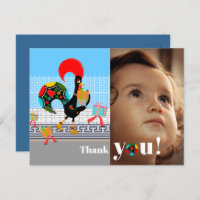 Portuguese Rooster Birthday Party Thank You