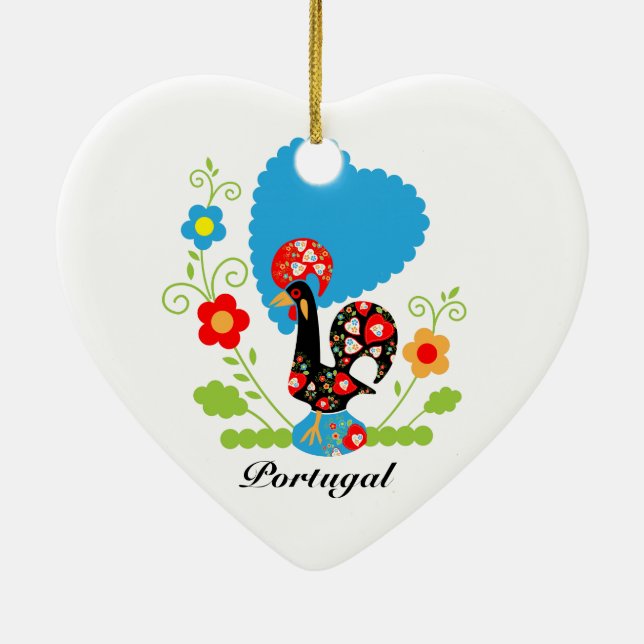 Portuguese Rooster Ceramic Tree Decoration (Back)