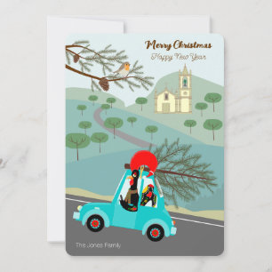 Portuguese Rooster Christmas festive ride Card