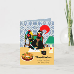 Portuguese Rooster Christmas Greeting Card