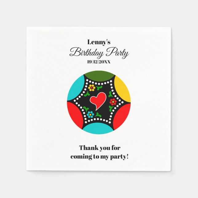 Portuguese Rooster colours Napkin (Front)